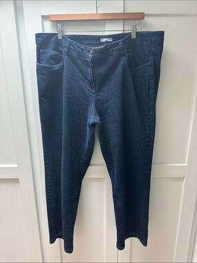 Eileen Fisher Slim Straight Dark Blue Denim Jeans